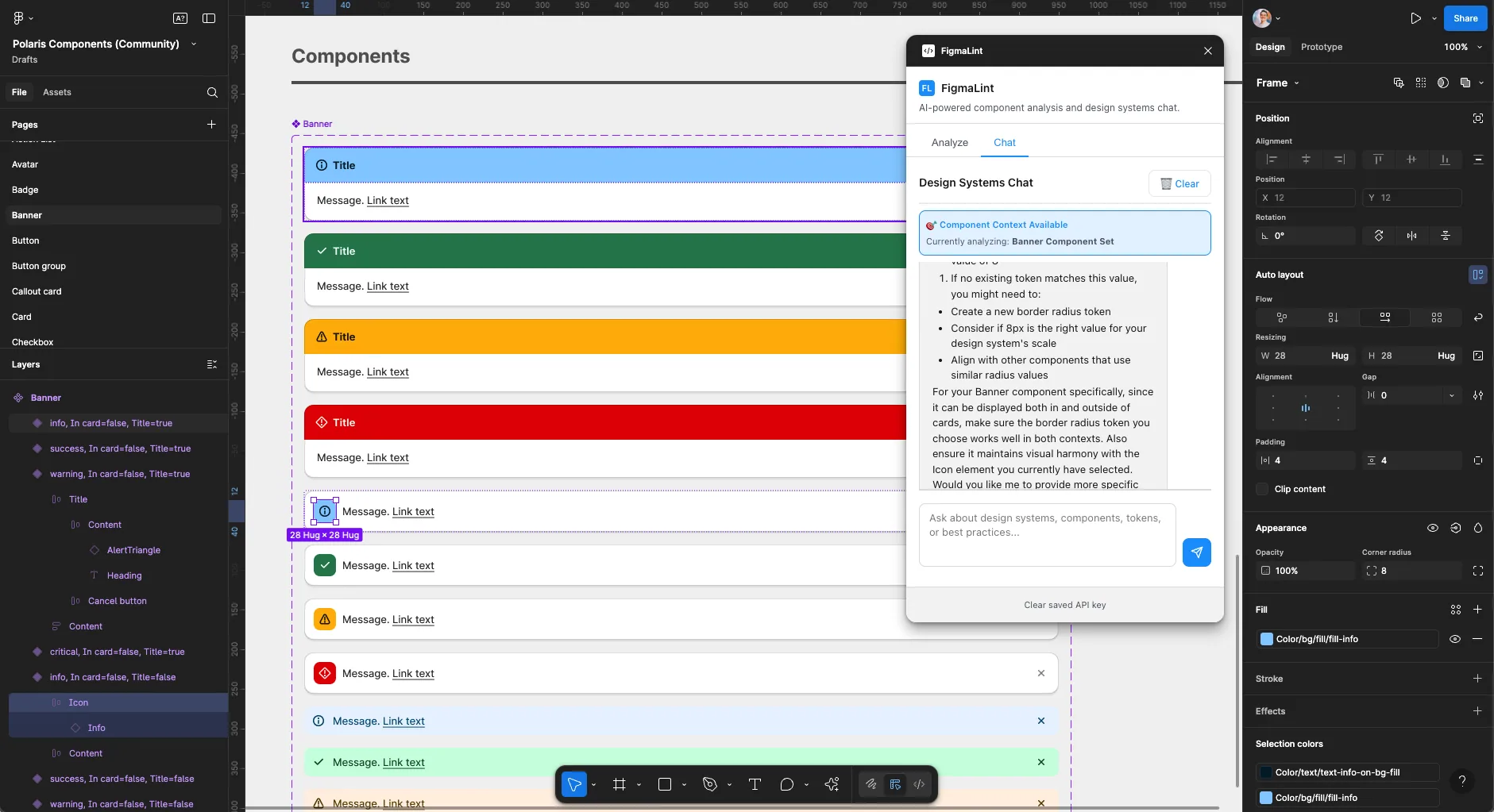 FigmaLint's built-in chat capabilities.